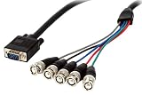 6ft Premium Coax SVGA Monitor Cable Hddb15m/5bnc Male