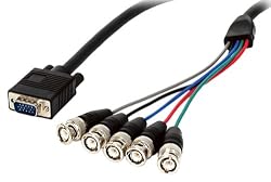 StarTech.com 6-Feet Coax HD15 VGA to 5 BNC Monitor Cable - M/M (VGABNC5)