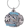 Florida Marlins Oval Pewter Keychain