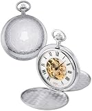 Colibri Classical Mechanical Skeleton Pocket Watch 17 Jewels with Easy to Read Numbers PWS095809X