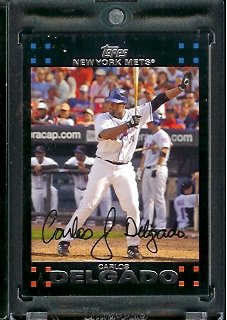 2007 Topps Limited Edition Carlos Delgado New York Mets Baseball Card #NYM12 - Mint Condition - In Protective Display Case!