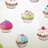 Cupcakes on White Vinyl Table Cover Tablecloth 2 Metres