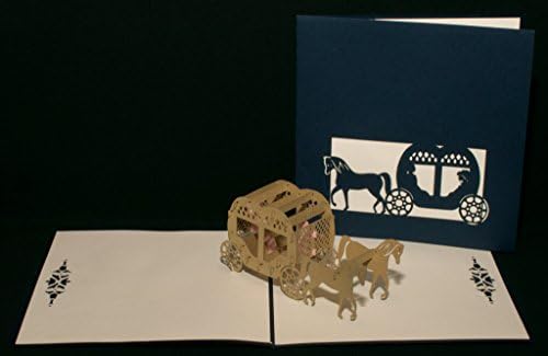 Poppin 3D Pop Up Wedding Card - Horse and Carriage