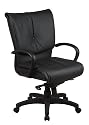 Office Star Work Smart Deluxe Mid-Back Executive Leather Chair