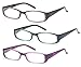 GAMMA RAY Womens 3 Pack Quality Readers Spring Hinge Reading Glasses - 1.00x