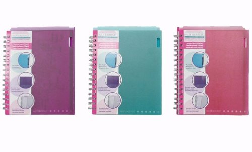 Carolina Pad Notebound Colors Ideal 3-Subject Notebooks, Assorted Colors, 9.1-Inch x 7.1-Inch , 120 Sheets, 6 Count (10534)