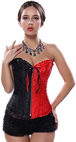 Monssaree Womens Waist Cincher Boned Corset With Brocade