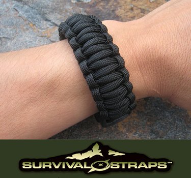 Large/Black Survival Straps Brand Parachute Cord