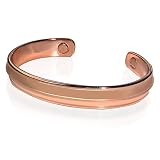 Mens 10 mm Bold Magnetic Copper Cuff Bracelet 7.5
