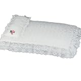 White Eyelet Doll Bedding 3pc. fits American Girl Doll Sized Beds - Includes Pillow, Doll Mattress and Doll Comforter