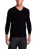 Williams Cashmere Men's 100% Cashmere V Neck Sweater, Black, Large