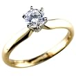 1/4 Carat Round Diamond Solitaire Ring in 14K Yellow Gold -8-1/2