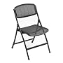 HeavyDuty Folding Chair with Mesh Seat and Back Black Mesh/Black Frame