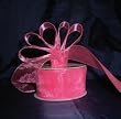 Sheer Organza Ribbon Mono Edge - 1.5" - 25 Yards (75 FT) - Hot Pink