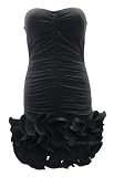 Stretch Party Ruffle Mini Dress Black – Size 8 10 12 14