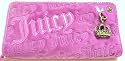 Juicy Couture Charming Zip Around Magenta Velour Clutch