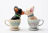 Tea Cup Pups Magnetic Salt & Pepper Shaker Set S/P