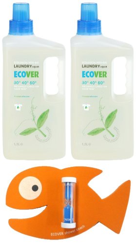 【Amazon.co.jp限定】ECOVER(エコベール) ランドリーリキッド2本セット(お魚砂時計付)