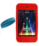 Red Apple Itouch Silicon Skin for ipod touch 16GB 32GB 64GB 3rd generation 2nd generation + Wristband