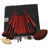 Brown 18 PCS Makeup Brush Set Pouch