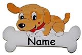 Produkt-Bild: T&uuml;rschild Namensschild Schild Kinderzimmer Holz Kinder Hund Tier incl. Namensdruck