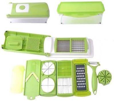 12 Pc Super Slicer Plus Vegetable Fruit Peeler Dicer Cutter Chopper Nicer Grater