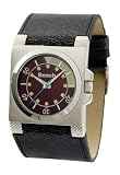 Bench gents three hand quartz analogue, burgundy dial, black strap watch