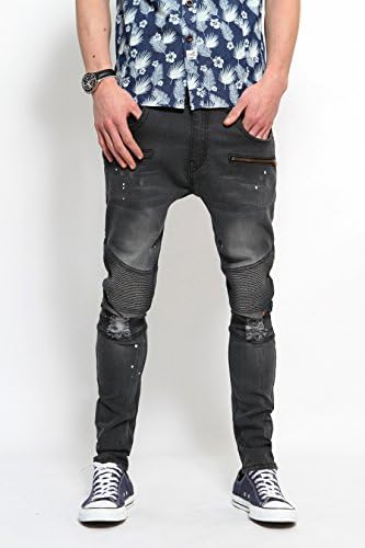 Jack South London -71 DIEMENTION- Mens Biker Skinny Jeans (W28X32L)