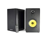 Thonet and Vander Kugel 2.0 700W Wood Bookshelf Speakers with Bluetooth Compatibility Plus Wireless Remote Control, 9.4 x 8.7 x 14