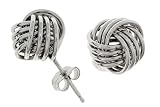 14K White Gold Love Knot Earring