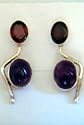 Unique Garnet and Amethyst Earrings