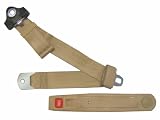 3-Point Lap and Shoulder Seat Belt, Tan, with Push Button release, matching contoured sleeve