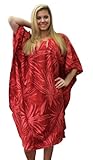 Hot Red Self Print Kaftan Plus Size Lounging Tunic Cover Up XMas Christmas Gift Hot Red Self Print Kaftan Plus Size Lounging Tunic Cover Up XMas Christmas Gift