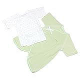 えくぼちゃん(ekubochan) 日本製やわらかパイル短肌着＋コンビ肌着セット(グリーン)