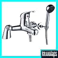 Chrome Bath Mixer Tap & Hand Shower - Grand Taps UK AERO Range (Aero 4B)