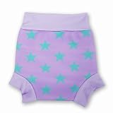 from Splash About Splash About neoprene Happy Nappy (swim nappy), Lilac with Mint Stars, Large (6-14 months) (10-15 KG) (Model HNLS L)