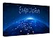 abstract earth eurovision at night A2 large framed canvas art