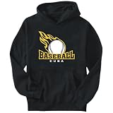 Hoodie Mens Black  Baseball Cuba  Countries