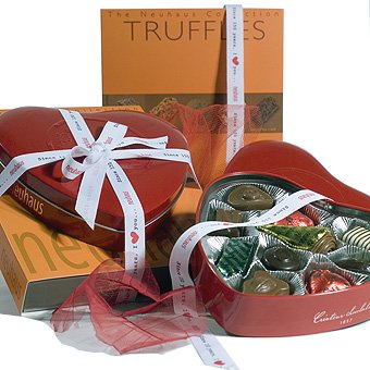 Belgian Chocolates: Neuhaus Filled Tin Heart & Truffles by Neuhaus Belgium