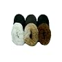 Alpaca Leather Bootie Slippers with Fur Lining - Dark Chocolate Suede