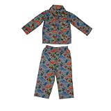 2 PCS SET: Boys Or Girls Batman Fleece Sleepwear Pajama Top & Pants Set - Grey & Orange