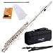 Mendini MPO-S Key of C Silver Plated Piccolo w/ Hard Shell Case, Cleaning Rod, Joint Grease, and a P