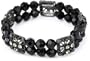 1928 Jewelry Stretch Double Beaded Black Diamond Bracelet