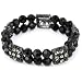 1928 Jewelry Stretch Double Beaded Black Diamond Bracelet
