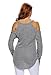 Dokotoo Womens Ladies Casual Winter Fall Off Open Shoulder Long Sleeve Loose Sweater Pullover Knitting Top Blouse Medium Grey
