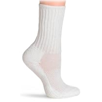 Thorlo Women's Moderate Cushion Fitness Crew Sock, White, Sock Size Medium/11