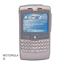 Motorola Q PDA Silicone Skin Case Cover - Bundled with 12V Rapid Car Charger - 3 Color Options, SMOKE+12V