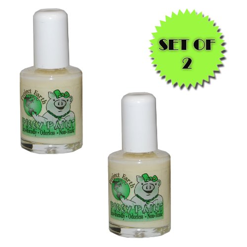 PIGGY PAINT NON-TOXIC NAIL POLISH - RADIOACTIVE - CLEAR GLOW-IN-THE-DARK (SET OF 2)