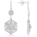 One of a Kind 3/5ct TW Round Diamond Floral Earrings in 18k White Gold