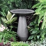 Neoclassical Bird Bath In Black Granite